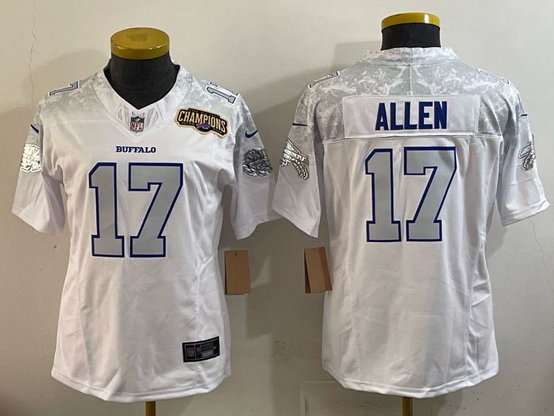 Women 2025 Buffalo Bills #17 Allen white 5th generation Throwback Nike Limited NFL Jersey style 007->women nfl jersey->Women Jersey